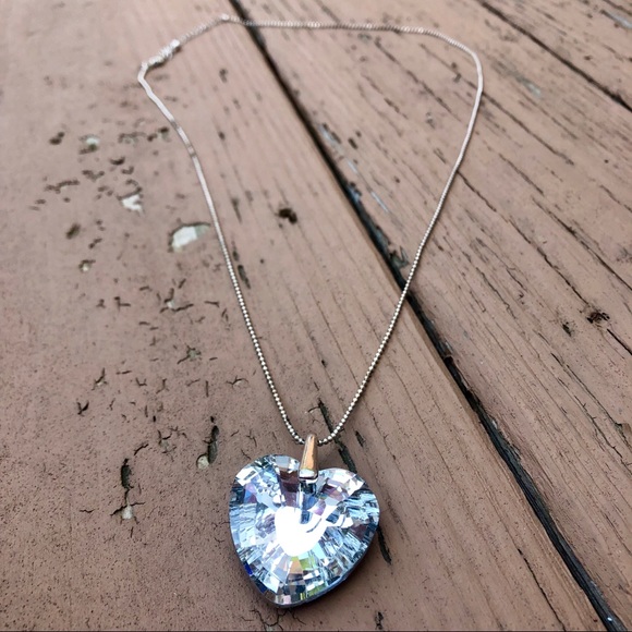 Jewelry - 4/$25 - Heart Sparkle Fancy Long Silver Necklace